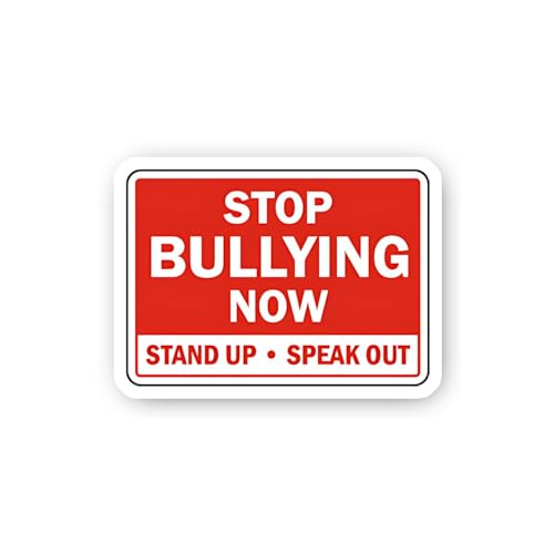 2 (Pieces) 3" and 5" Stop Bullying Now Stand Up Speak Out Sticker, Waterproof Vinyl Decals for Many 