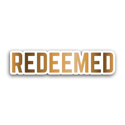 2 (Pieces) 3" and 5" Redeemed Text Sticker, Waterproof Vinyl Decals for Many Purpose Like Cars, Truc