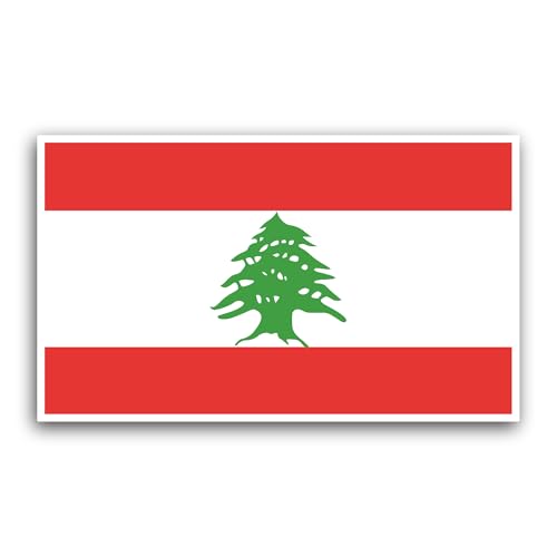 2 (Pieces) 3" and 5" Lebanon Flag Sticker, Waterproof Vinyl Decals for Many Purpose Like Cars, Truck