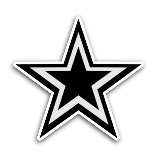 2 (Pieces) 3" and 5" Black and White Star Sticker, Waterproof Vinyl Decals for Many Purpose Like Car