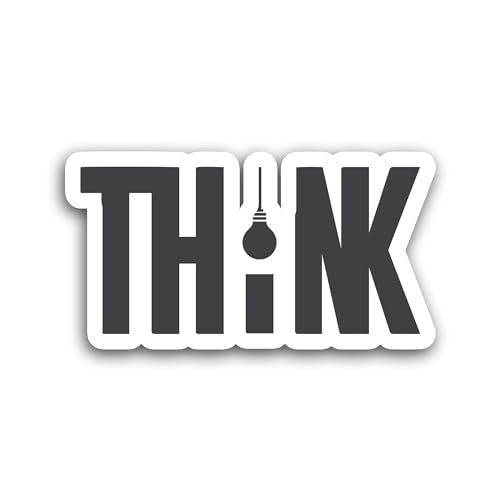 2 (Pieces) 3" and 5" Think Sticker, Waterproof Vinyl Decals for Many Purpose Like Cars, Trucks, Lapt