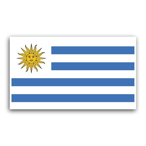 2 (Pieces) 3" and 5" Uruguay Flag Sticker, Waterproof Vinyl Decals for Many Purpose Like Cars, Truck