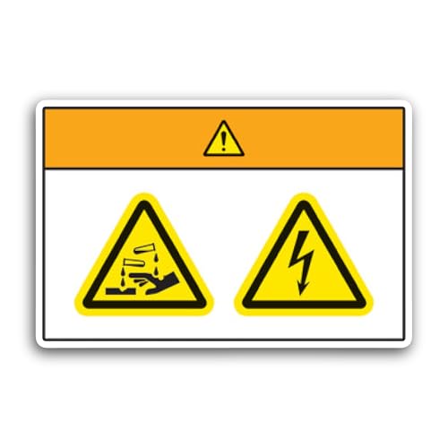 2 (Pieces) 3" and 5" Caution Electric Shock Hazard Symbol Sign Sticker, Waterproof Vinyl Decals for 
