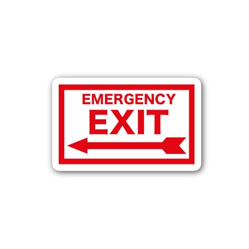 2 (Pieces) 3" and 5" Emergency EXIT Sign Right Sticker, Waterproof Vinyl Decals for Many Purpose Lik