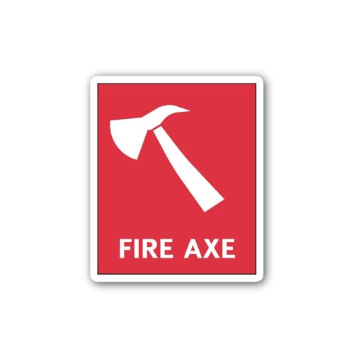 2 (Pieces) 3" and 5" Fire Axe Sign Sticker, Waterproof Vinyl Decals for Many Purpose Like Cars, Truc