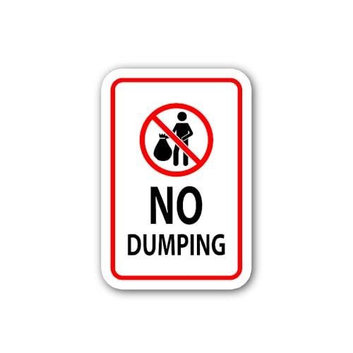 2 (Pieces) 3" and 5" No Dumping Sign Symbol Sticker, Waterproof Vinyl Decals for Many Purpose Like C