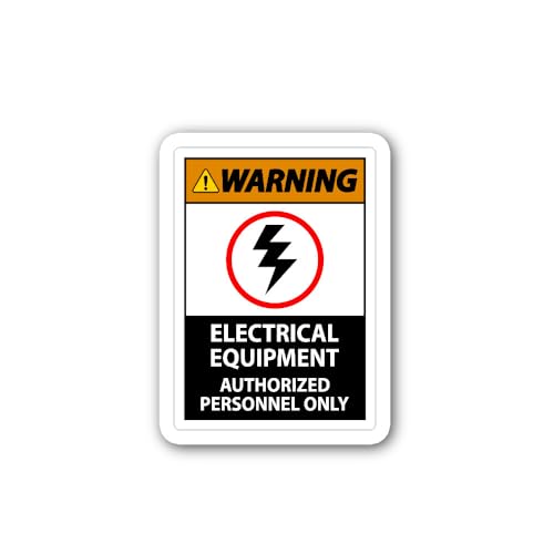 2 (Pieces) 3" and 5" Warning Electrical EQUIPMEN Sticker, Waterproof Vinyl Decals for Many Purpose L