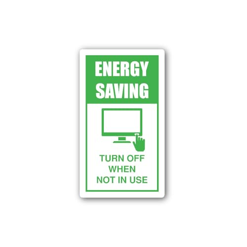 2 (Pieces) 3" and 5" Turn Off When NOT in USE Sign Sticker, Waterproof Vinyl Decals for Many Purpose