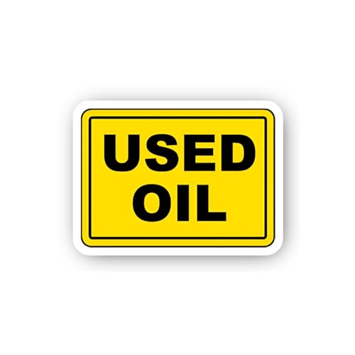 2 (Pieces) 3" and 5" Used Oil Container Label Sticker, Waterproof Vinyl Decals for Many Purpose Like