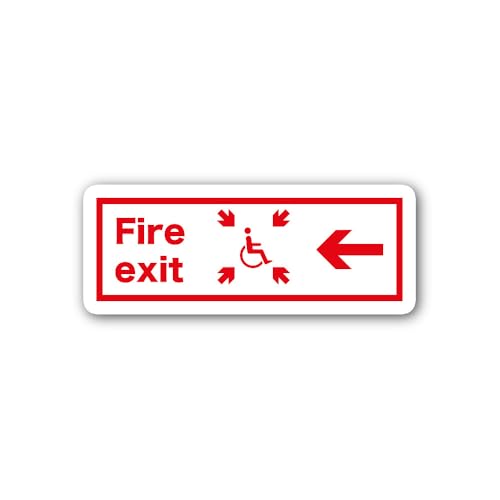 2 (Pieces) 3" and 5" Wheelchair exit Left Sign Sticker, Waterproof Vinyl Decals for Many Purpose Lik