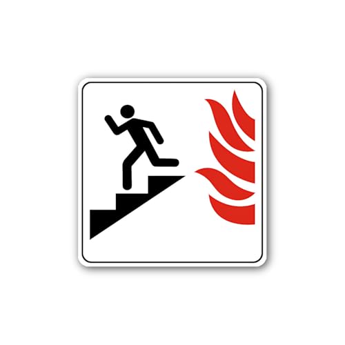 2 (Pieces) 3" and 5" Use Stairs in case of fire Sign Sticker, Waterproof Vinyl Decals for Many Purpo