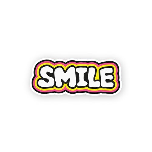 2 (Pieces) 3" and 5" Smile Sign Sticker, Waterproof Vinyl Decals for Many Purpose Like Cars, Trucks,