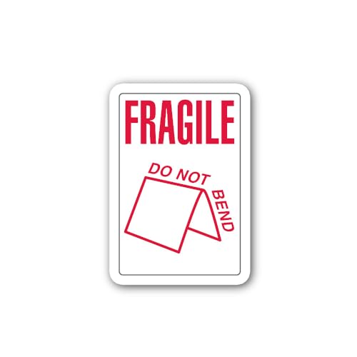 2 (Pieces) 3" and 5" Fragile DO NOT Bend Sticker, Waterproof Vinyl Decals for Many Purpose Like Cars