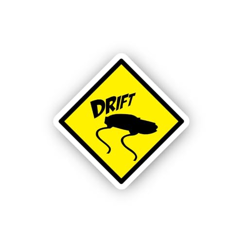 2 (Pieces) 3" and 5" Drift Warning Sign Sticker, Waterproof Vinyl Decals for Many Purpose Like Cars,