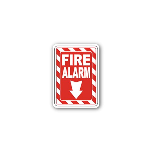 2 (Pieces) 3" and 5" Fire Alarm Location Sign with Down Arrow Sticker, Waterproof Vinyl Decals for M