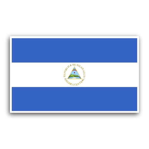 2 (Pieces) 3" and 5" Nicaragua Flag Sticker, Waterproof Vinyl Decals for Many Purpose Like Cars, Tru