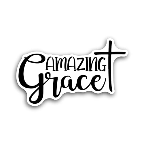 2 (Pieces) 3" and 5" Amazing Grace Sticker, Waterproof Vinyl Decals for Many Purpose Like Cars, Truc