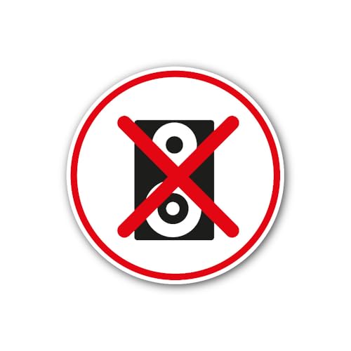 2 (Pieces) 3" and 5" no Speakers Sign Sticker, Waterproof Vinyl Decals for Many Purpose Like Cars, T