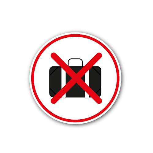 2 (Pieces) 3" and 5" Bags are Prohibited Sign Sticker, Waterproof Vinyl Decals for Many Purpose Like