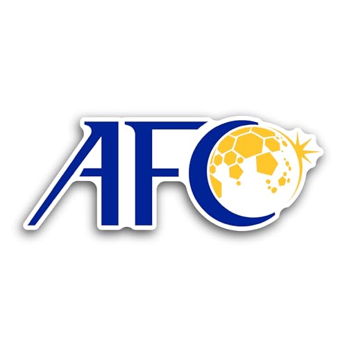 2 (Pieces) 3" and 5" Asian F00tball Confederation Sticker, Waterproof Vinyl Decals for Many Purpose 