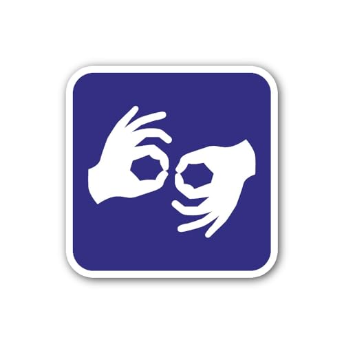 2 (Pieces) 3" and 5" Interpretation Gesture Sticker, Waterproof Vinyl Decals for Many Purpose Like C