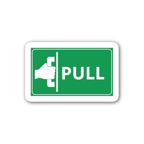 2 (Pieces) 3" and 5" BUILDINGSIGNS.COM Push Pull Door Sign Sticker, Waterproof Vinyl Decals for Many