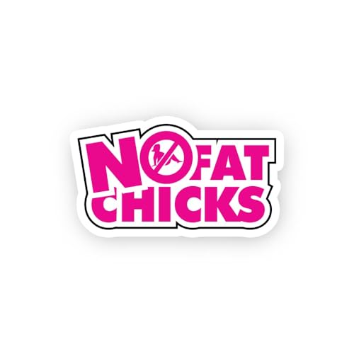 2 (Pieces) 3" and 5" No Fat Sticker, Waterproof Vinyl Decals for Many Purpose Like Cars, Trucks, Lap