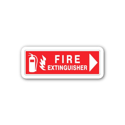 2 (Pieces) 3" and 5" Fire Extinguisher is Located to The Right Sticker, Waterproof Vinyl Decals for 