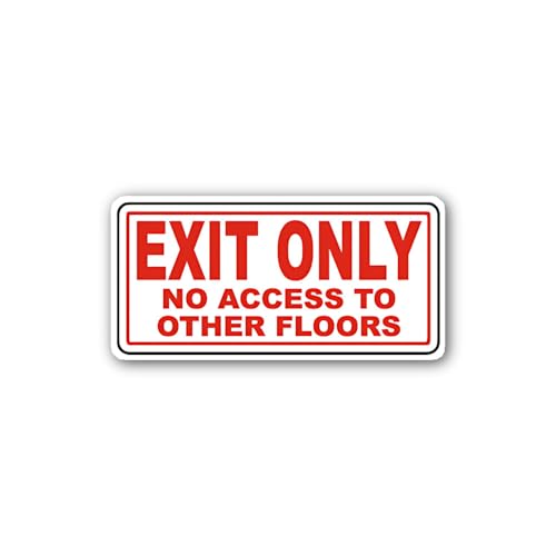 2 (Pieces) 3" and 5" Stairwell Exit Only Signage Sticker, Waterproof Vinyl Decals for Many Purpose L