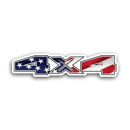 2 (Pieces) 3" and 5" 4X4 in American Flag Color Decal Sticker, Waterproof Vinyl Decals for Many Purp