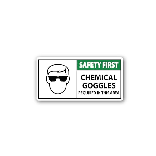 2 (Pieces) 3" and 5" Chemical Goggles Sticker, Waterproof Vinyl Decals for Many Purpose Like Cars, T