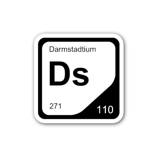 2 (Pieces) 3" and 5" Darmstadtium Sticker, Waterproof Vinyl Decals for Many Purpose Like Cars, Truck