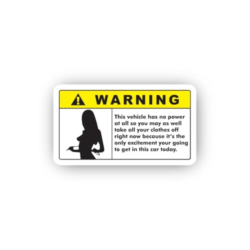 2 (Pieces) 3" and 5" Warning No Power Clothes Off Sticker, Waterproof Vinyl Decals for Many Purpose 