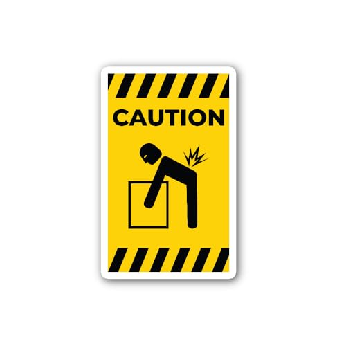 2 (Pieces) 3" and 5" Lifting Hazard Sign Sticker, Waterproof Vinyl Decals for Many Purpose Like Cars