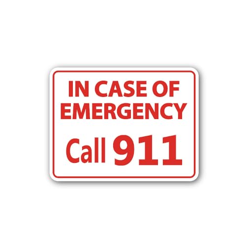 2 (Pieces) 3" and 5" in CASE of Emergency Call 911 Sticker, Waterproof Vinyl Decals for Many Purpose
