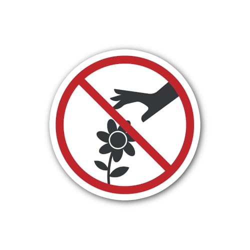2 (Pieces) 3" and 5" Don't Pick The Flower Sign Sticker, Waterproof Vinyl Decals for Many Purpose Li