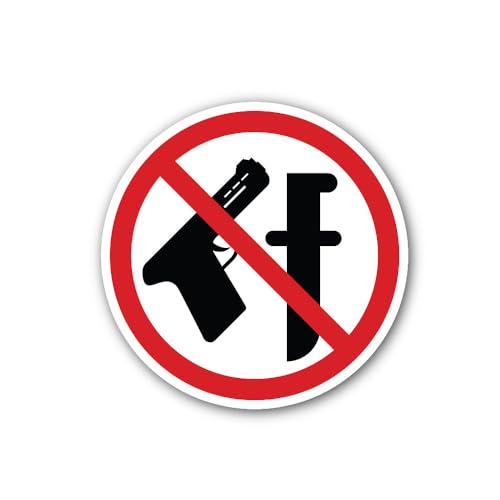2 (Pieces) 3" and 5" NO Gun ICON Sticker, Waterproof Vinyl Decals for Many Purpose Like Cars, Trucks