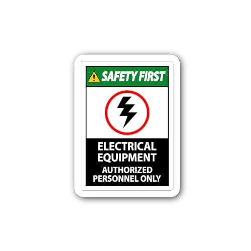 2 (Pieces) 3" and 5" Safety First Electrical Equipment Sticker, Waterproof Vinyl Decals for Many Pur
