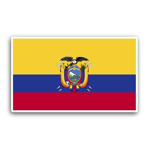 2 (Pieces) 3" and 5" Ecuador Flag Sticker, Waterproof Vinyl Decals for Many Purpose Like Cars, Truck