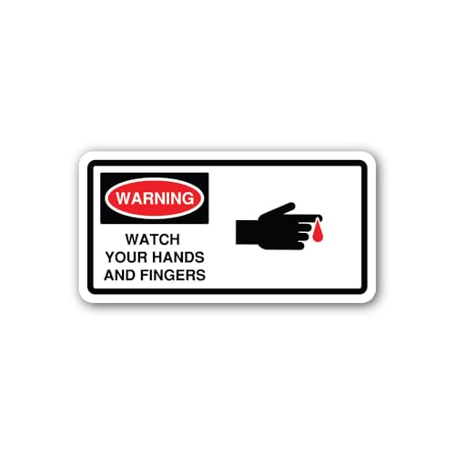 2 (Pieces) 3" and 5" Bleeding Finger Warning Label Sticker, Waterproof Vinyl Decals for Many Purpose