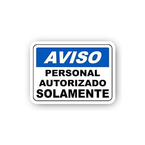 2 (Pieces) 3" and 5" Aviso Authorized Personnel Only Sticker, Waterproof Vinyl Decals for Many Purpo