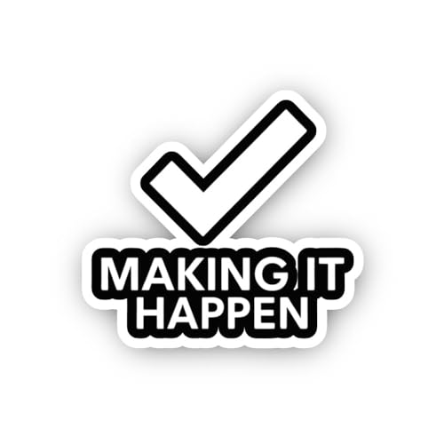 2 (Pieces) 3" and 5" Work Hard with Paint Brush Sticker, Waterproof Vinyl Decals for Many Purpose Li