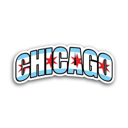2 (Pieces) 3" and 5" Chicago Sticker, Waterproof Vinyl Decals for Many Purpose Like Cars, Trucks, La