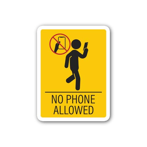 2 (Pieces) 3" and 5" No Phone Allowed Sign Sticker, Waterproof Vinyl Decals for Many Purpose Like Ca