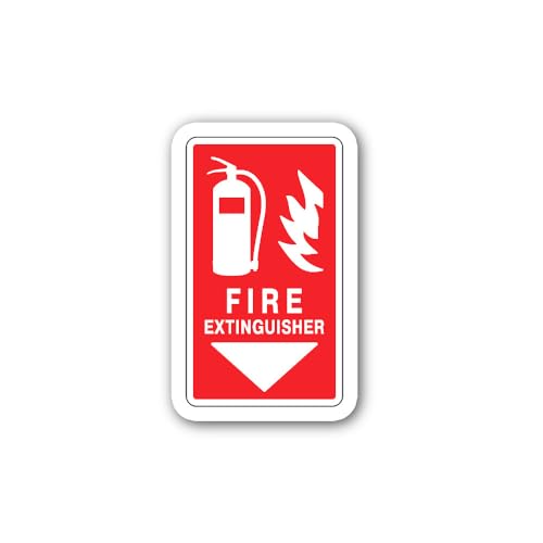 2 (Pieces) 3" and 5" FIRE Extinguisher Red Colour Sign Sticker, Waterproof Vinyl Decals for Many Pur