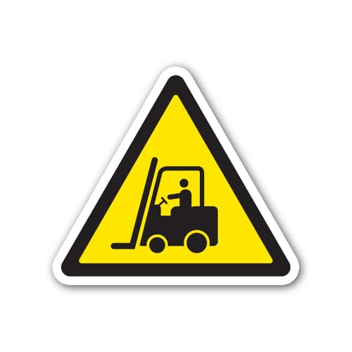 2 (Pieces) 3" and 5" Forklift Warning Sign Sticker, Waterproof Vinyl Decals for Many Purpose Like Ca
