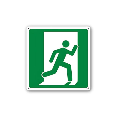 2 (Pieces) 3" and 5" Emergency exit Sign Right Sticker, Waterproof Vinyl Decals for Many Purpose Lik