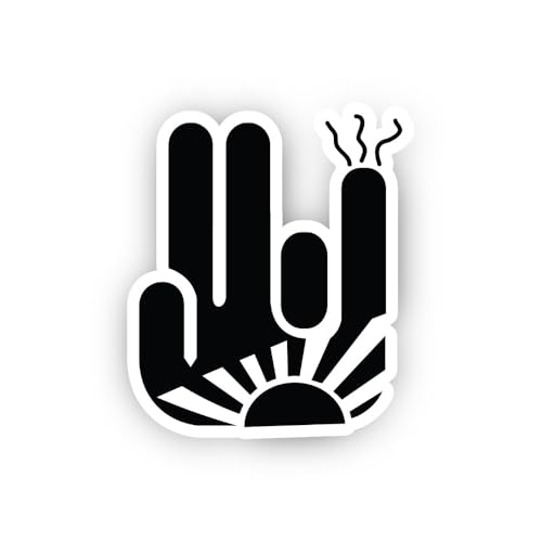 2 (Pieces) 3" and 5" Japanese Rising Sun Hand Sign Sticker, Waterproof Vinyl Decals for Many Purpose