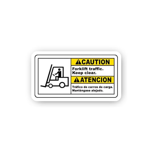 2 (Pieces) 3" and 5" Forklift Zone Awareness Sticker, Waterproof Vinyl Decals for Many Purpose Like 