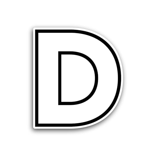 2 (Pieces) 3" and 5" Letter D Sticker, Waterproof Vinyl Decals for Many Purpose Like Cars, Trucks, L